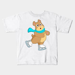 Bear Ice skating Ice skates Kids T-Shirt